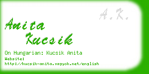 anita kucsik business card